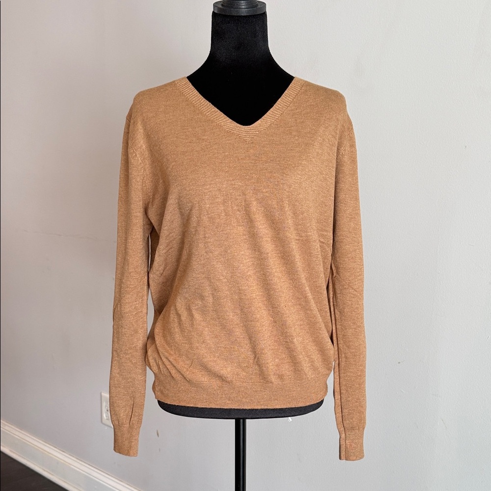 V-Neck Tan Sweater